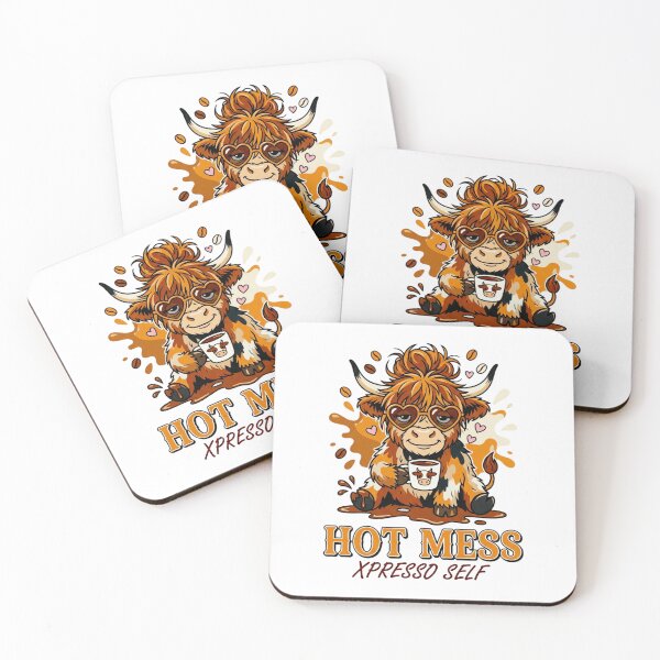 Item preview, Highland Cow Funny Cute Coffee Lover Design – Caffeinated Cow T-Shirt designed and sold by Artimax-Studio.