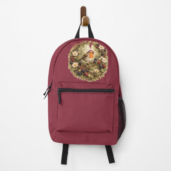 Item preview, Cottagecore Robin Blackberry Print – Woodland Bird Circle Watercolor Art designed and sold by MagicMakerPh.