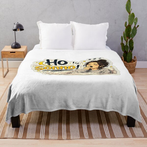 Item preview, Ho Sonno! - Funny Sleepy Girl Yawning Cartoon | Italian Cute Sticker & T-Shirt designed and sold by RipantinaFantasy .