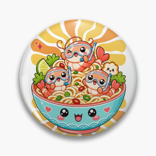 Item preview, Ramen Adventure Kawaii Shrimp Smiles designed and sold by Rosie's Wildflower Boutique.
