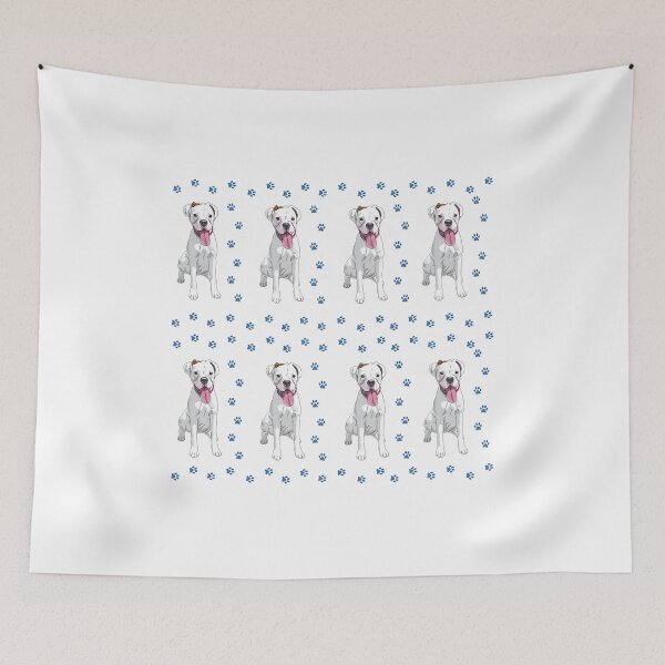 Item preview, White Boxer dog cute pattern designed and sold by GiaoCalonas.