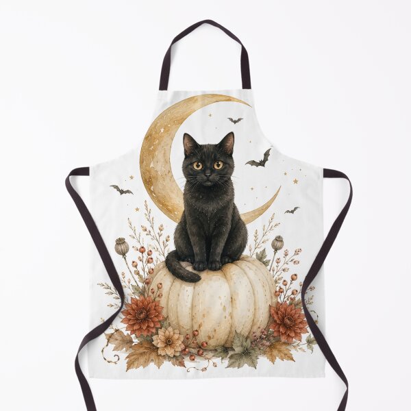 Item preview, Black Cat on Pumpkin — Cute Halloween Watercolor Art designed and sold by DreamelleStudio.