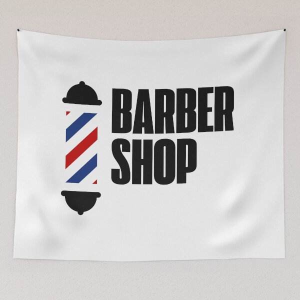 Item preview, Bold Barbershop Typography With Classic Barber Pole designed and sold by Barber MD Culture.