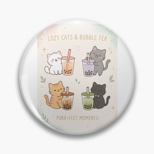 Item preview, Cat milktea boba bubble tea kitten cats cute kawaii funny birthday christmas designed and sold by CheeseBlueprint.