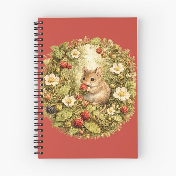 Item preview, Cottagecore Field Mouse Strawberry Print – Cute Garden Circle Art designed and sold by MagicMakerPh.