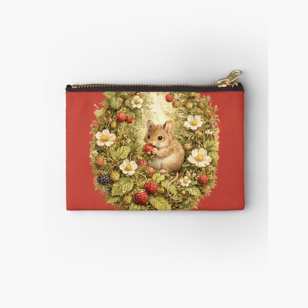 Item preview, Cottagecore Field Mouse Strawberry Print – Cute Garden Circle Art designed and sold by MagicMakerPh.