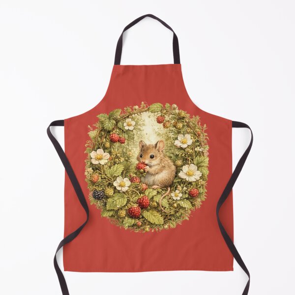 Item preview, Cottagecore Field Mouse Strawberry Print – Cute Garden Circle Art designed and sold by MagicMakerPh.