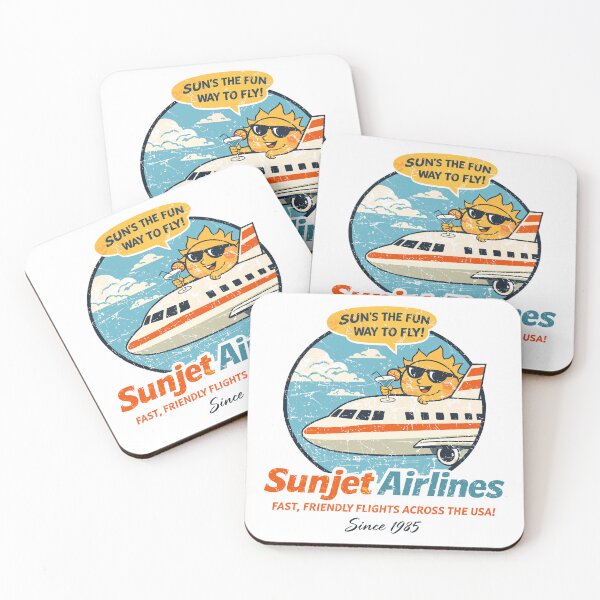 Item preview, Sunjet Airlines Vintage Travel designed and sold by Matinez Pink.