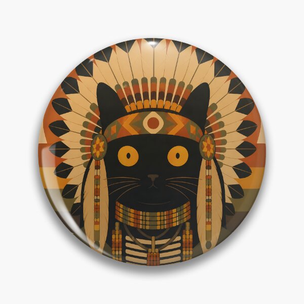 Item preview, Indian Chief Cat | American Indian Cat designed and sold by PurrfectHome.
