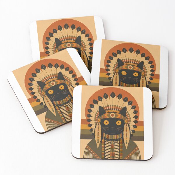 Item preview, Indian Chief Cat | American Indian Cat designed and sold by PurrfectHome.