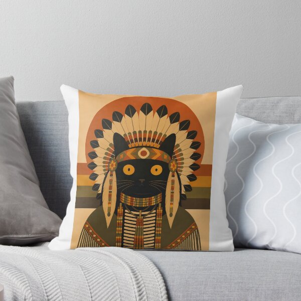 Item preview, Indian Chief Cat | American Indian Cat designed and sold by PurrfectHome.