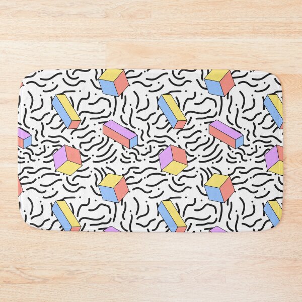 Item preview, Retro Memphis 3D Cubes Geometric Pattern designed and sold by Zaya_art.