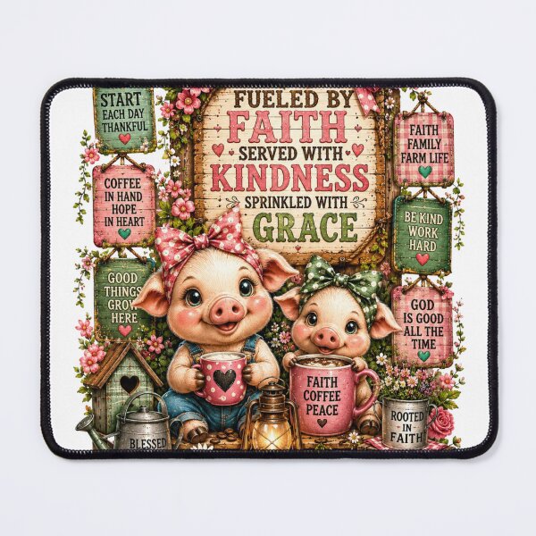 Item preview, Fueled By Faith Served With Kindness Farmhouse Design designed and sold by LunaPixelStudio.