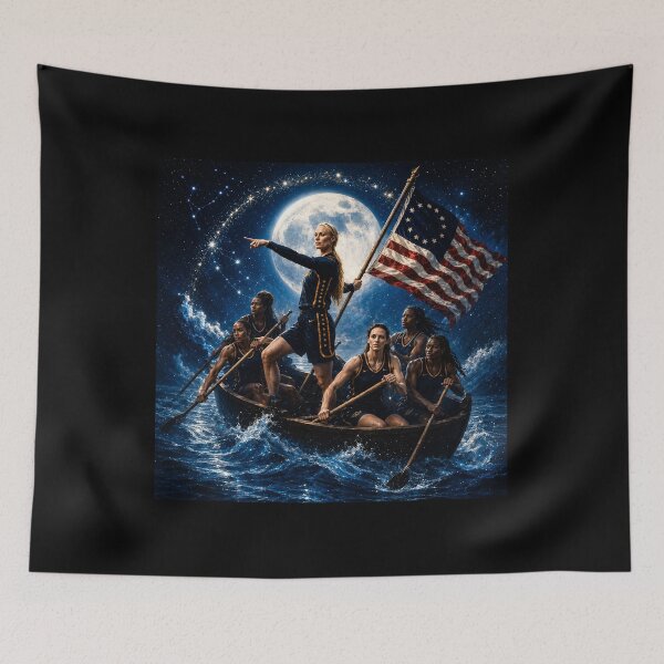 Item preview, Sophie Cunningham Caitlin Clark Crossing The Delaware, Indiana Women's Basketball, Indiana Fever designed and sold by AnlunaKim.