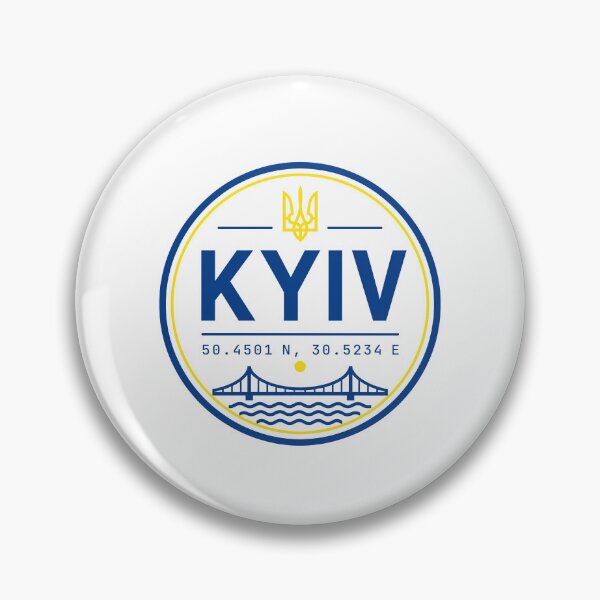 Item preview, Kyiv Ukraine Emblem with Tryzub and Coordinates designed and sold by ML-Media.