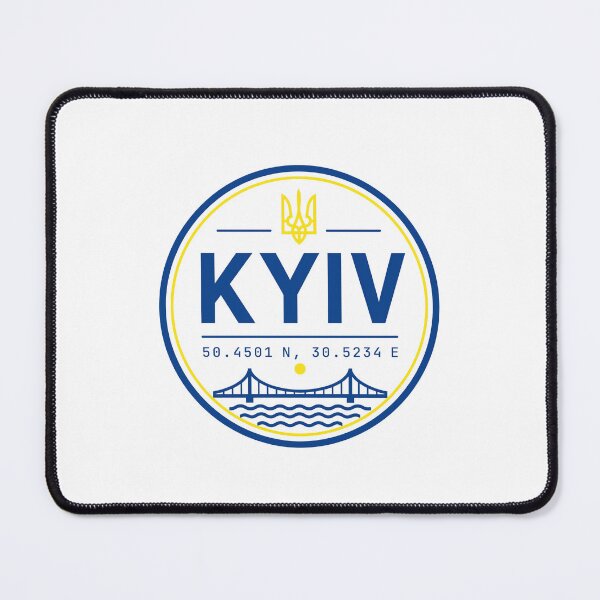 Item preview, Kyiv Ukraine Emblem with Tryzub and Coordinates designed and sold by ML-Media.
