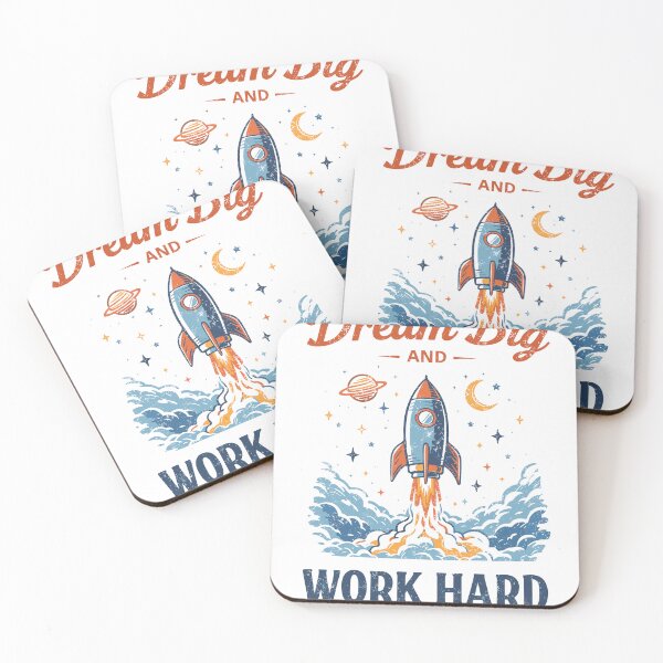 Item preview, Dream Big Work Hard Space Rocket Poster designed and sold by Matinez Pink.