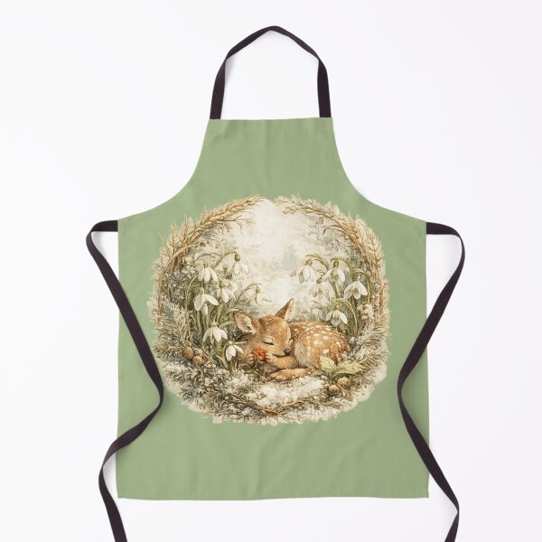 Item preview, Cottagecore Deer Fawn Snowdrop Print – Winter Woodland Circle Art designed and sold by MagicMakerPh.