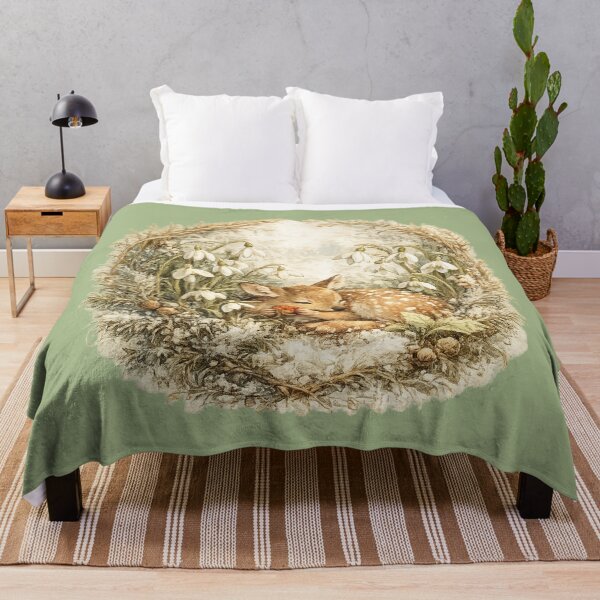 Item preview, Cottagecore Deer Fawn Snowdrop Print – Winter Woodland Circle Art designed and sold by MagicMakerPh.