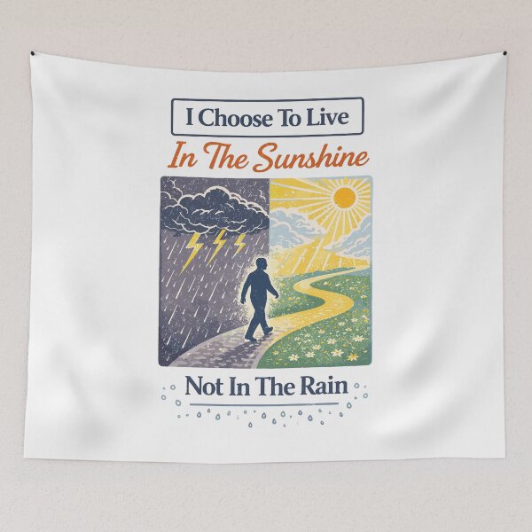 Item preview, Live in the Sunshine Rain vs Sun Poster designed and sold by Matinez Pink.