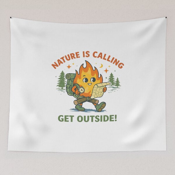 Item preview, Nature is Calling Hiking Fire Character Poster designed and sold by Matinez Pink.