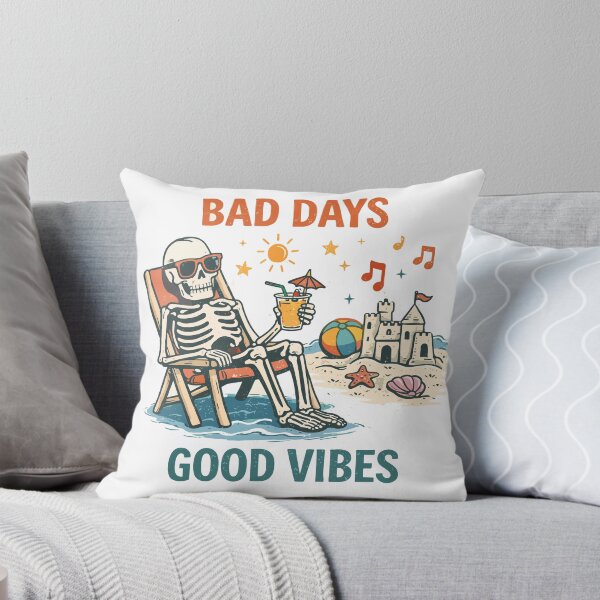 Item preview, Bad Days Good Vibes Beach Skeleton Poster designed and sold by Matinez Pink.
