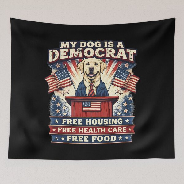 Item preview, My Dog Is A Democrat Golden Retriever Funny Political Dog designed and sold by PROPera-design.