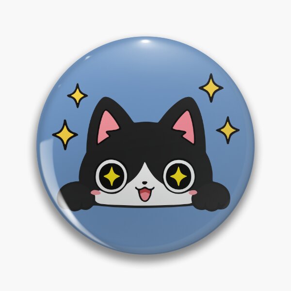 Item preview, Cute Sparkly-Eyed Black Cat Peeking - Kawaii designed and sold by cladeart.