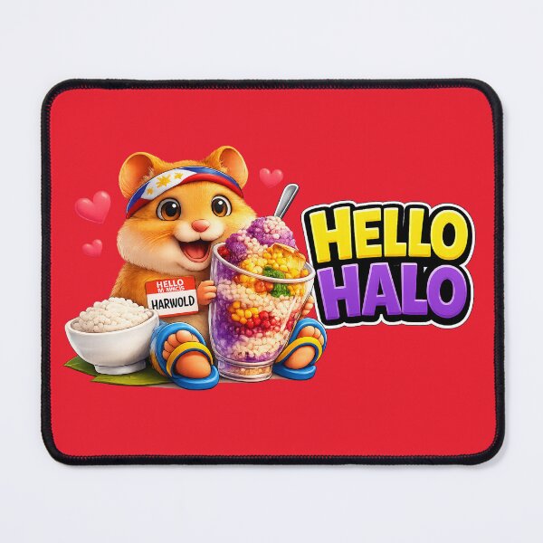 Item preview, Hello Halo! Harwold Loves Halo-Halo - Cute Filipino Hamster designed and sold by FlipFlopTeesCo.
