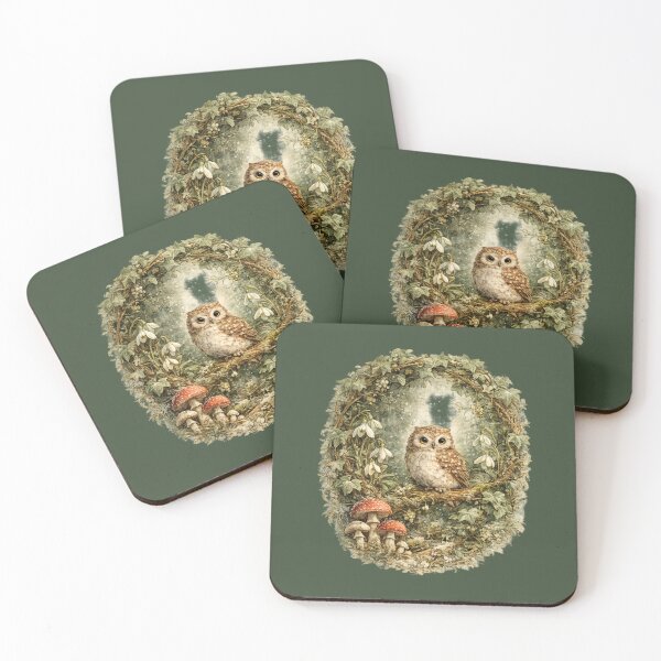 Item preview, Cottagecore Owl Ivy Print – Mystical Woodland Mushroom Circle Art designed and sold by MagicMakerPh.