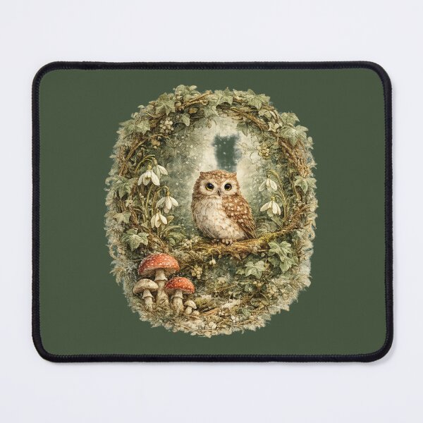 Item preview, Cottagecore Owl Ivy Print – Mystical Woodland Mushroom Circle Art designed and sold by MagicMakerPh.