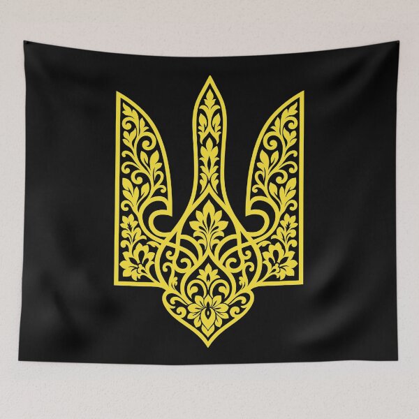 Item preview, Floral Ukrainian Tryzub Emblem designed and sold by ML-Media.