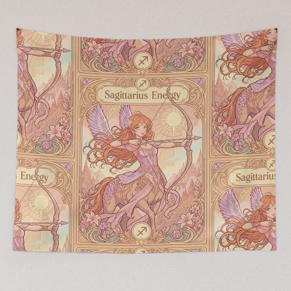 Item preview, Sagittarius Energy Art Nouveau Anime Centaur Archer – Mystical Zodiac Fantasy Illustration designed and sold by RSDigitalPrintDesign.
