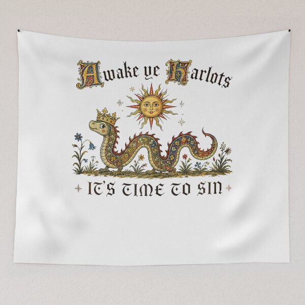 Item preview, Sarcasm Humor Medieval Awake Ye Harlots It's Time To Sin designed and sold by Apparel-Vortex.