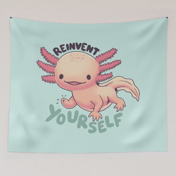 Item preview, Reinvent yourself, axolotl, wildlife, cute animals designed and sold by Geekydog.
