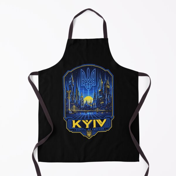 Item preview, Kyiv Capital of Freedom Neon Tryzub Skyline designed and sold by ML-Media.