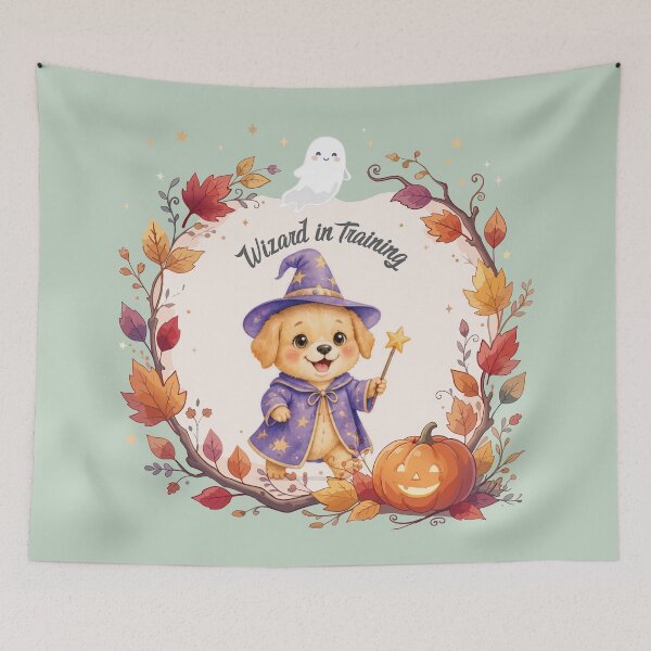 Item preview, Wizard in Training | Cute Halloween Puppy Watercolor | Preschool Halloween Costume | Spooky & Sweet designed and sold by Wintorque.