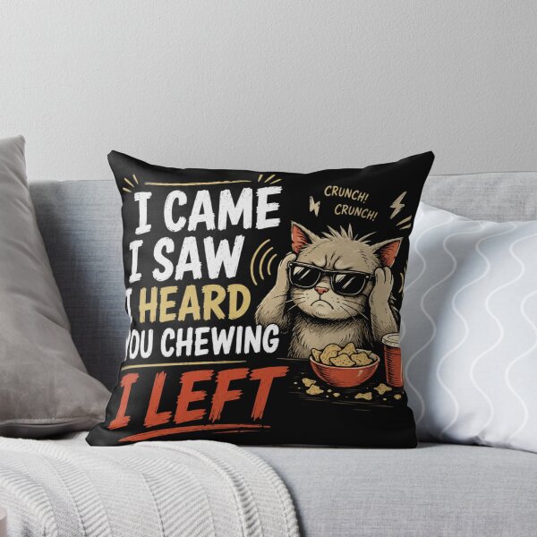 Item preview, I Came I Saw I Heard You Chewing I Left Funny Cat Meme T-Shirt – Introvert Humor Design designed and sold by Artimax-Studio.
