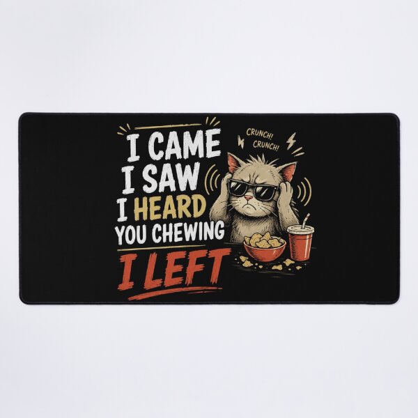 Item preview, I Came I Saw I Heard You Chewing I Left Funny Cat Meme T-Shirt – Introvert Humor Design designed and sold by Artimax-Studio.