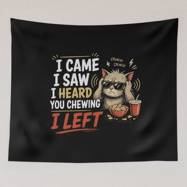 Item preview, I Came I Saw I Heard You Chewing I Left Funny Cat Meme T-Shirt – Introvert Humor Design designed and sold by Artimax-Studio.