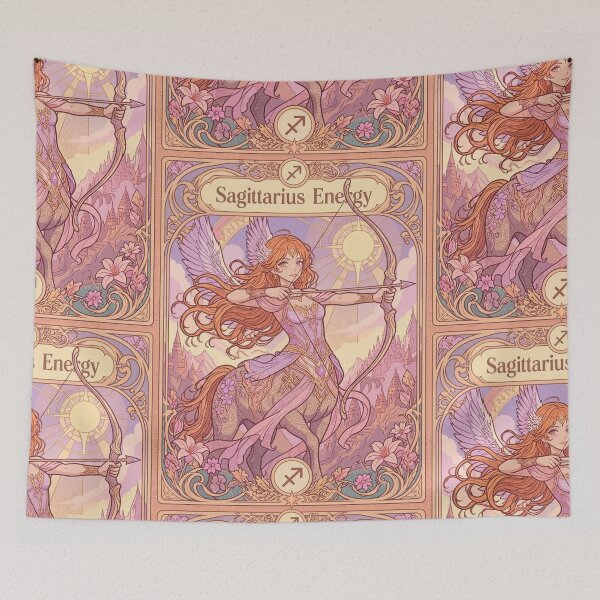 Item preview, Sagittarius Energy Art Nouveau Anime Centaur Archer – Mystical Zodiac Fantasy Illustration designed and sold by RSDigitalPrintDesign.