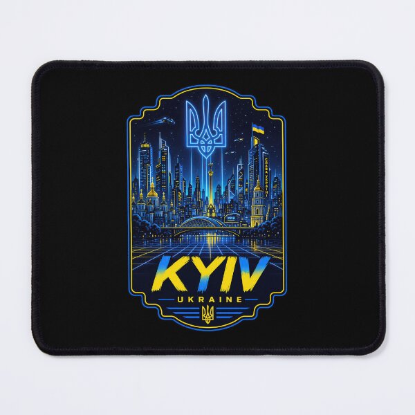 Item preview, Neon Cyberpunk Kyiv Ukraine Skyline designed and sold by ML-Media.