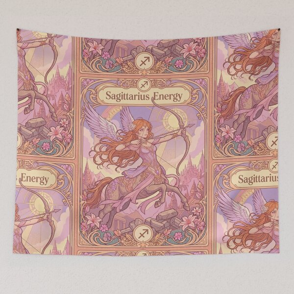Item preview, Sagittarius Energy Art Nouveau Anime Centaur Archer – Mystical Zodiac Fantasy Illustration designed and sold by RSDigitalPrintDesign.