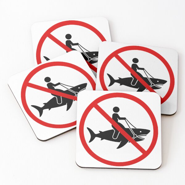 Item preview, Funny No Shark Riding Sign designed and sold by MonkiFlipp.