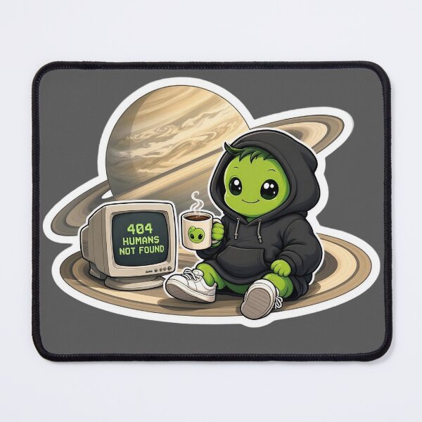 Item preview, 404 Humans Not Found | Cute Alien Coffee Gamer designed and sold by SmokingAlien.