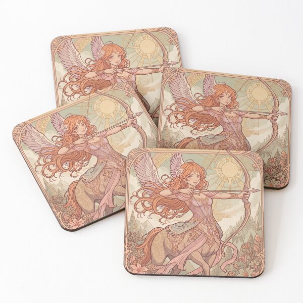 Item preview, Sagittarius Energy Art Nouveau Anime Centaur Archer – Mystical Zodiac Fantasy Illustration designed and sold by RSDigitalPrintDesign.