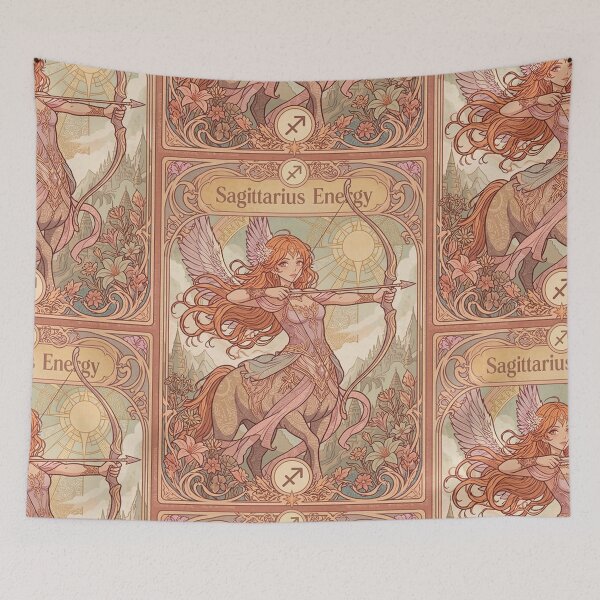 Item preview, Sagittarius Energy Art Nouveau Anime Centaur Archer – Mystical Zodiac Fantasy Illustration designed and sold by RSDigitalPrintDesign.