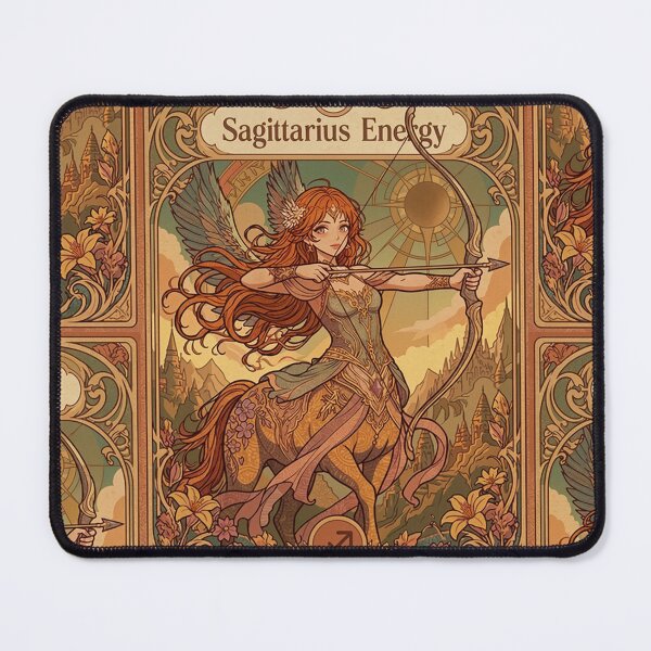 Item preview, Sagittarius Energy Art Nouveau Anime Centaur Archer – Mystical Zodiac Fantasy Illustration designed and sold by RSDigitalPrintDesign.
