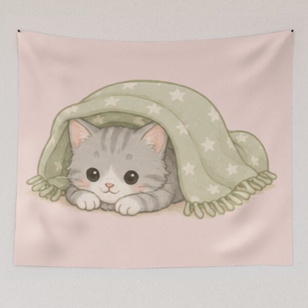 Item preview, Cozy Hiding Spot Kitten designed and sold by MellowMunchkins.