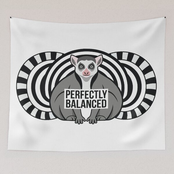Item preview, Perfectly Balanced Ring Tailed Lemur Geometric Meme designed and sold by Arc2020.